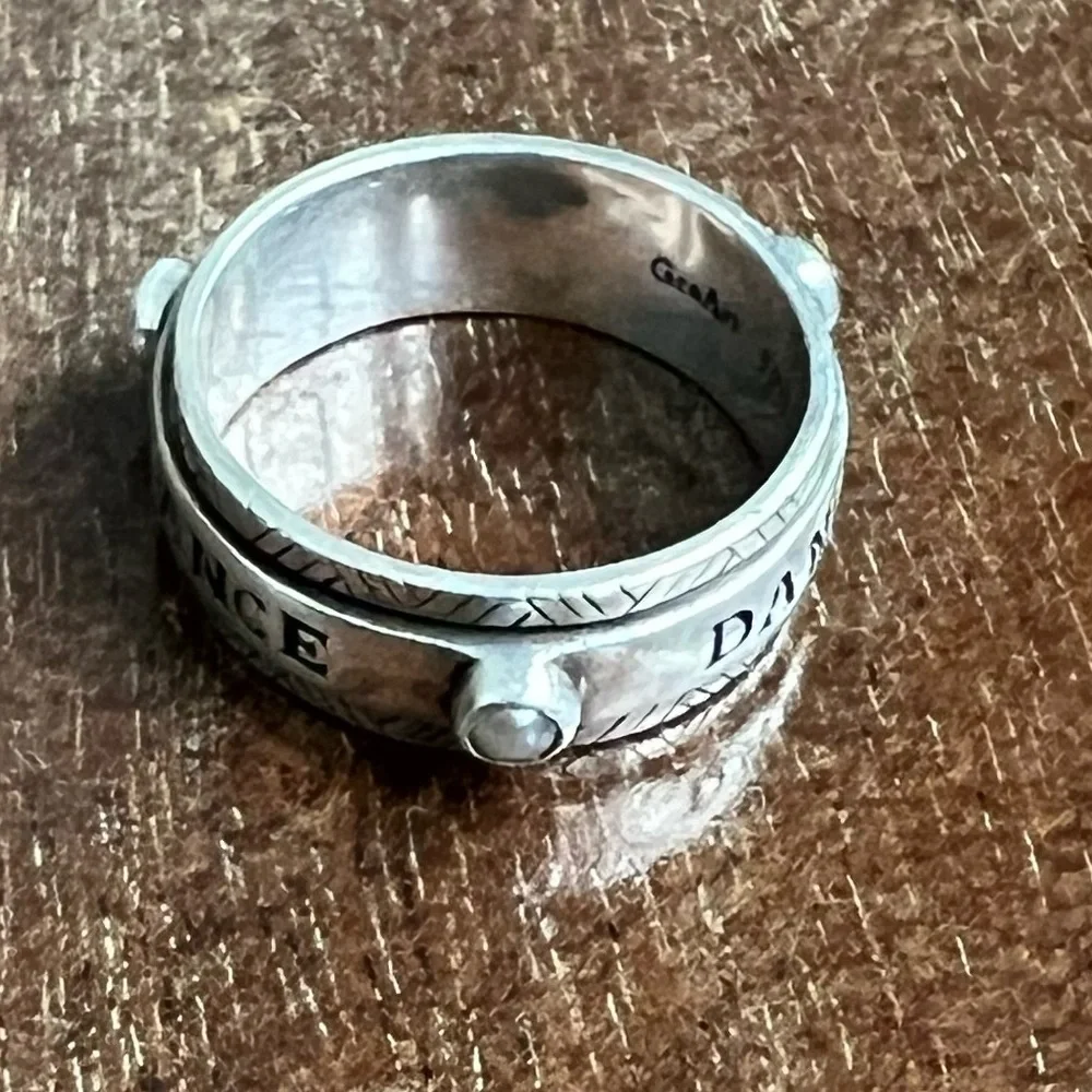 GeoArt “Dance” 925 sterling spinner/fidget ring